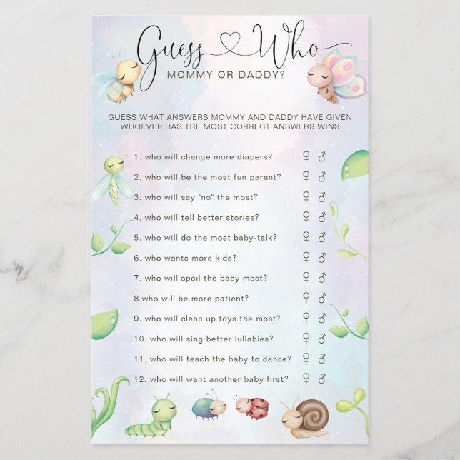 Flyer Um Inseto De Amor, Arco-Íris, Adivinha Quem Joga (Frente)