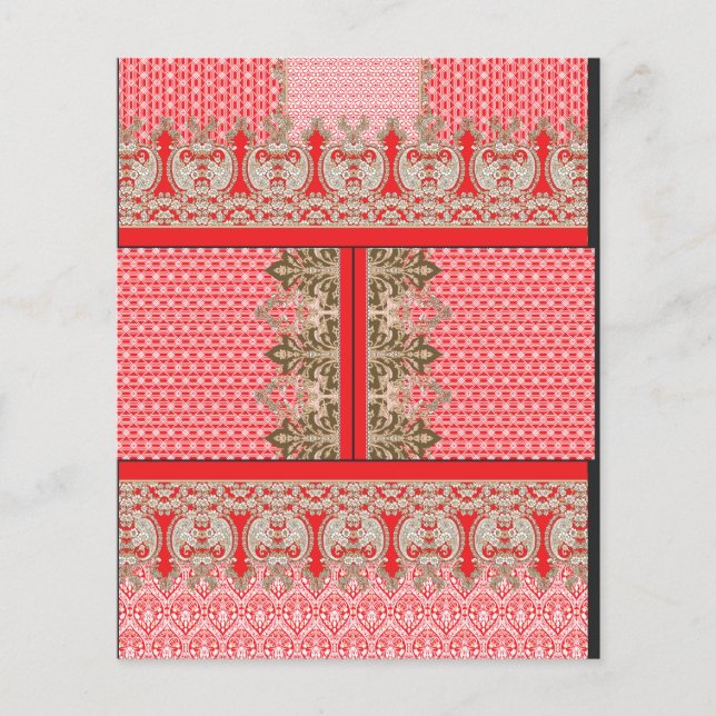 Flyer um padrão de pontos cruzados com uma borda vermelh (Frente)