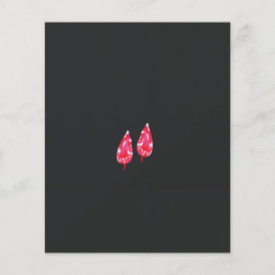 Flyer um par de folhas vermelhas sobre fundo preto