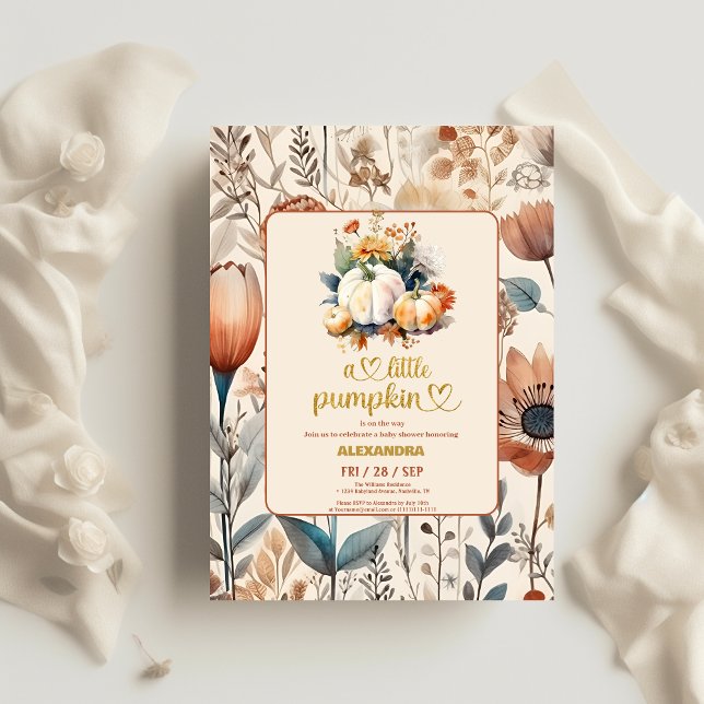 Flyer Um pequeno chá de fraldas de orçamento de abóbora (Criador carregado)