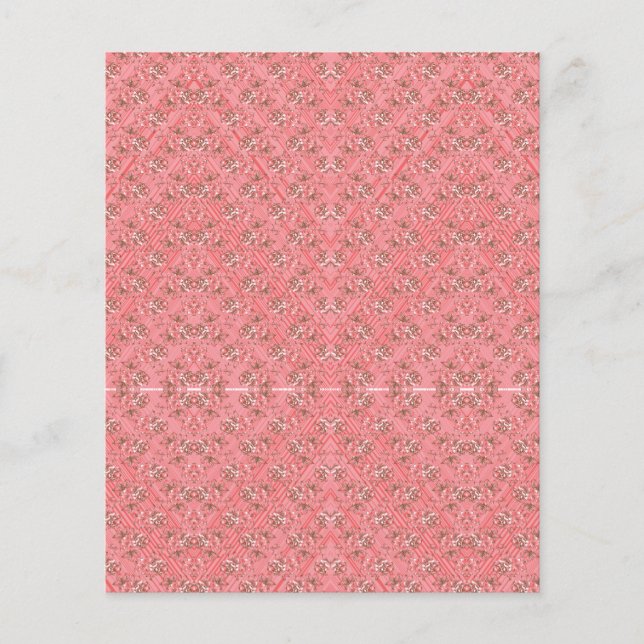 Flyer Um tapete com um tom vermelho e rosa apresenta uma (Frente)