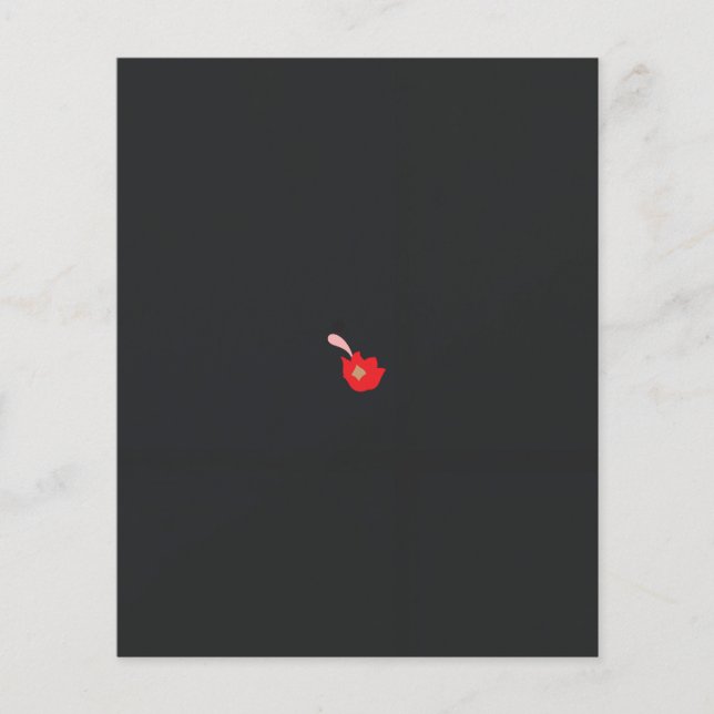 Flyer uma flor vermelha com fundo preto (Frente)