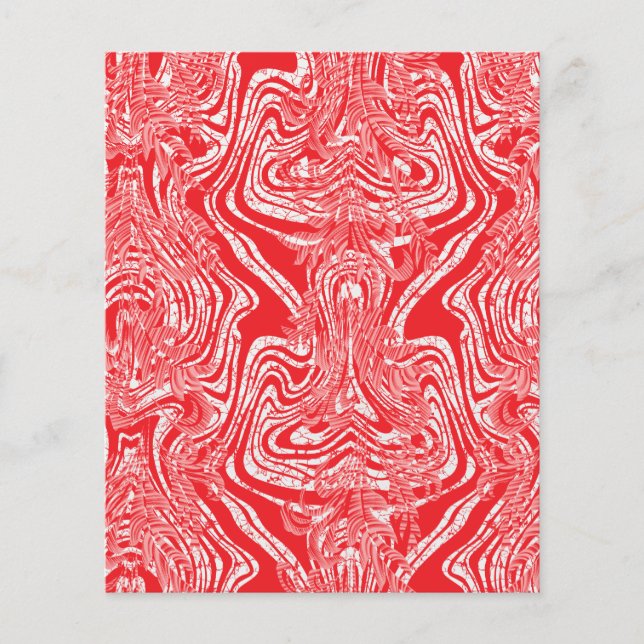 Flyer uma imagem vermelha e branca de um padrão num fund (Frente)