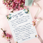 Flyer Uma Vez Em Um Jogo De Bidíblia De História Do Amor<br><div class="desc">Jogo da Noiva Libs "Era Uma Vez no Tempo" com os prompts do vazio. Os lindos florais pintados são Criados pelo Corte. Encontre-os no Creative Market https://crmrkt.com/7WdAX,  Etsy https://www.etsy.com/shop/CreateTheCut e www.createthecut.com</div>