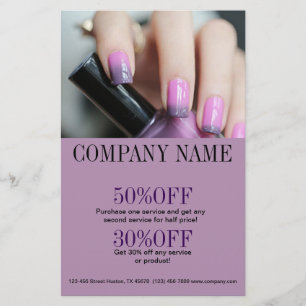 Flyer unhas de manicure elegante chic feminino salão de
