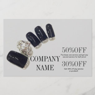 Flyer unhas de manicure elegante chic feminino salão de