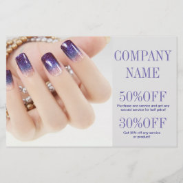 Flyer unhas de manicure elegante chic feminino salão de 