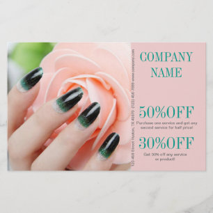 Flyer unhas de manicure elegante chic feminino salão de