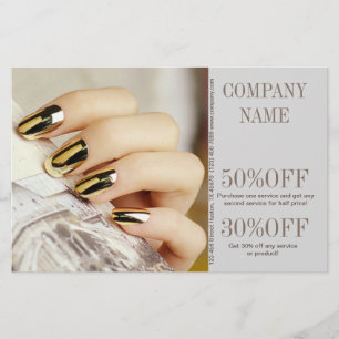 Flyer unhas de manicure elegantes modernas salão de unha