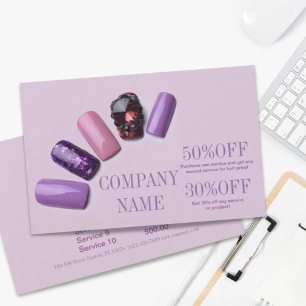 Flyer unhas de manicure elegantes modernas salão de unha