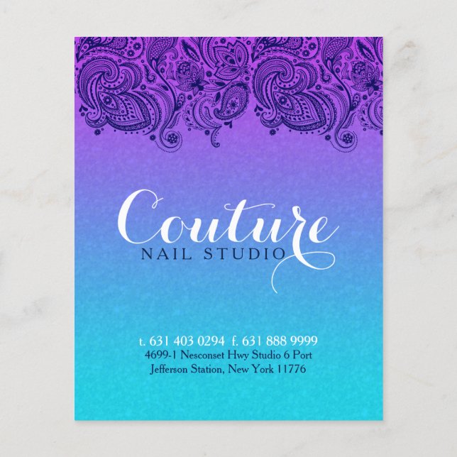 Flyer Unhas Studio Purple E Blue Paisley Lace (Verso)