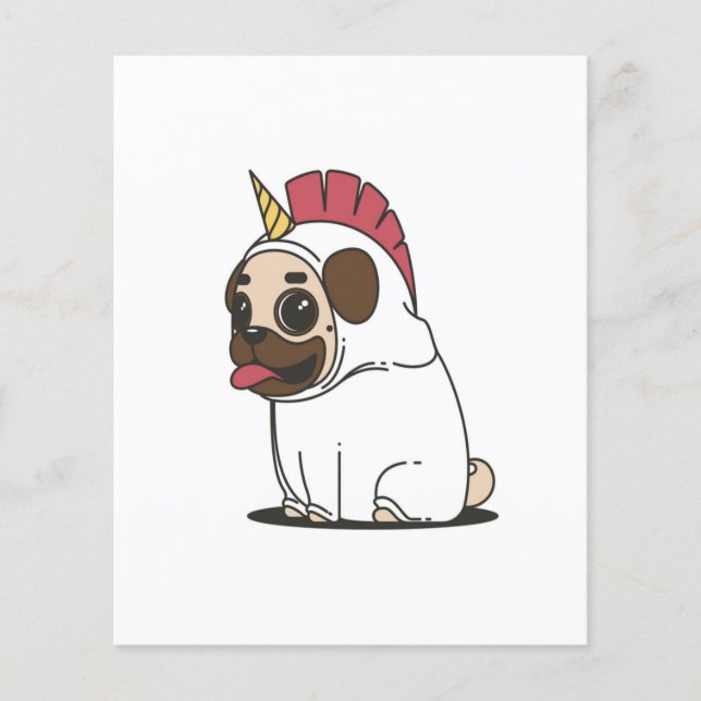 Flyer Unicorn Puppy | Presente de Sobrecarga de Cães Cac (Frente)