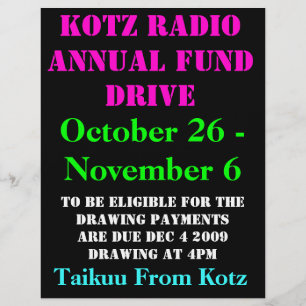 FLYER UNIDADE ANUAL DE FUNDOS DA RÁDIO KOTZ, 2009, 26 DE