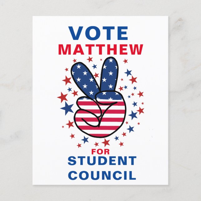 Flyer Urbana Votando para Presidente da Classe: Sinal de (Frente)