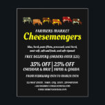 Flyer Vacas de luxo, propaganda animadora<br><div class="desc">Vacas Loucas,  Folhetos De Publicidade Mais Cheesemonger Pela Loja De Cartão de visita.</div>