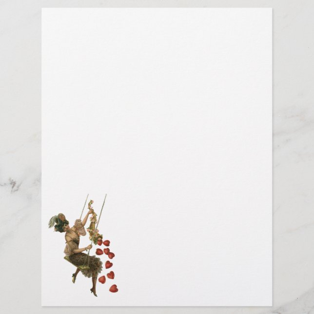 Flyer Valentine's Day Vitoriano Antigo, Dama em um Balan (Frente)