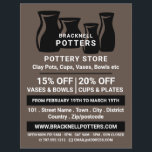 Flyer Vase Silhouettes, Pottery Store, Potters Adverter<br><div class="desc">Vase Silhouettes,  Loja De Potências,  Folhetos Publicitários De Potters Pela Loja De Cartão de visita.</div>