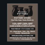 Flyer Vase Silhouettes, Pottery Store, Potters Adverter<br><div class="desc">Vase Silhouettes,  Loja De Potências,  Folhetos Publicitários De Potters Pela Loja De Cartão de visita.</div>