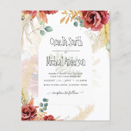 Flyer VENDA! Boho Burgundy Dourada Floral Country Fazend