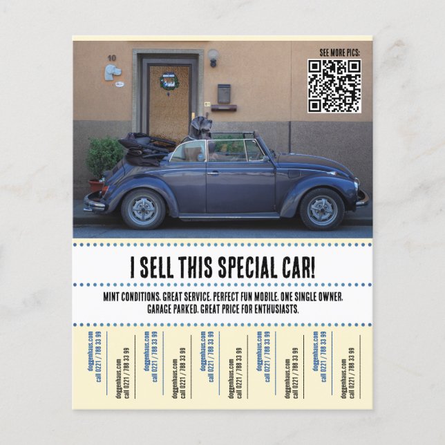 Flyer Venda de Carros com Desgarrar de Lágrimas (Frente)