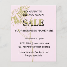 Flyer Venda Dourada, rosa, simples e flexível de negócio