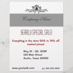 Flyer Vendas brancas do desenho do preto artístico da