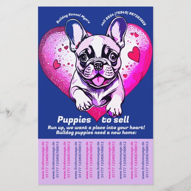 Flyer Vender Cachorro Bulldog Francês (Frente)