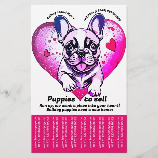 Flyer Vender Cachorro Bulldog Francês (Frente)