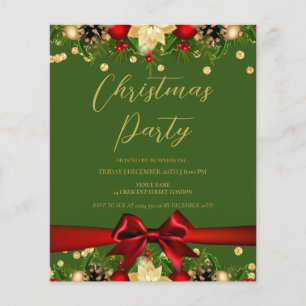 Flyer Verde corporativo Dourado com brilho vermelho