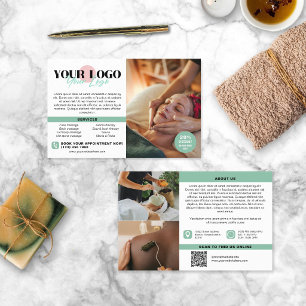 Flyer Verde Suave Suas Fotografias De Logotipo QR Spa Sa