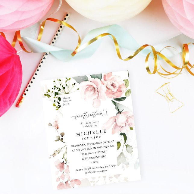 Flyer Vermelhidão Orçamental Rosa e Eucalyptus Floral Sw (Criador carregado)