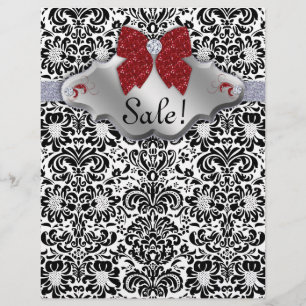 Flyer Vermelho floral do damasco do insecto do Xmas dos