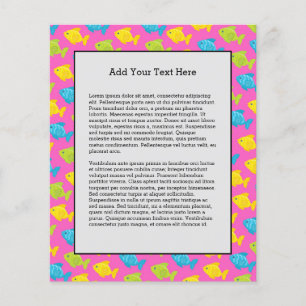 Flyer Vermelhos Vermelhos Amarelos Azul Animais do Mar V