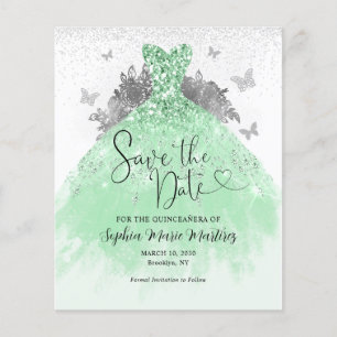 Flyer Vestido Verde Barato Quinceañera Salve a Data