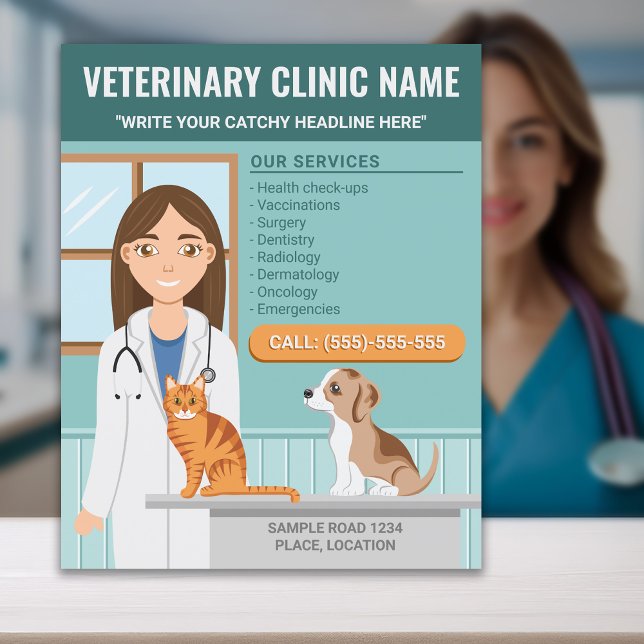 Flyer Veterinária Serviços de Vet Clínica Hospital Anima (Criador carregado)