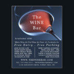 Flyer Vidro cor-de-rosa, Bar de vinho/Publicidade de vin<br><div class="desc">Vidro De Vinho Rosa,  Bar De Vinho/Folhetos De Publicidade De Vinhos Por Cartão de visita.</div>
