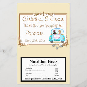 Flyer Vidro de Pipoca de Micro Ondas Acabou de se casar 