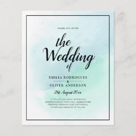 Flyer Vidro do Mar LeahG Turquesa Convite de casamento A