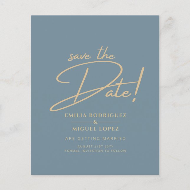 Flyer Vidro Elegante de Vidro Elegante Dourado Casamento (Frente)