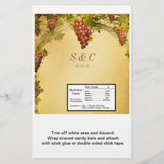Flyer Vineyard Wedding Large Hershey's Wrapper