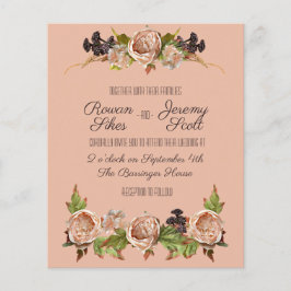 Flyer Vintage Blush & Plum Floral Budget Invye