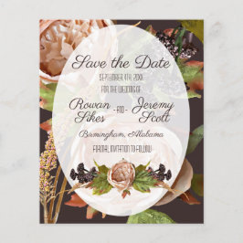 Flyer Vintage Blush & Plum Floral Budget Salvar a Data F
