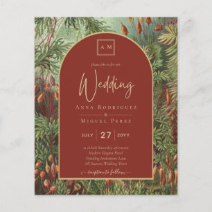 Flyer Vintage Botanical Terracotta Florals Arch WEDDING