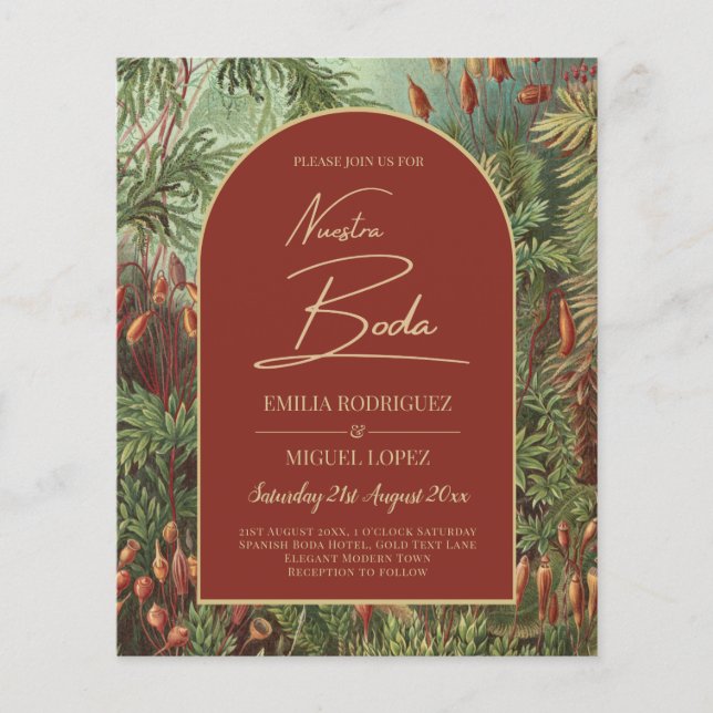 Flyer Vintage Botanical Terracotta Florals Arch WEDDING (Frente)