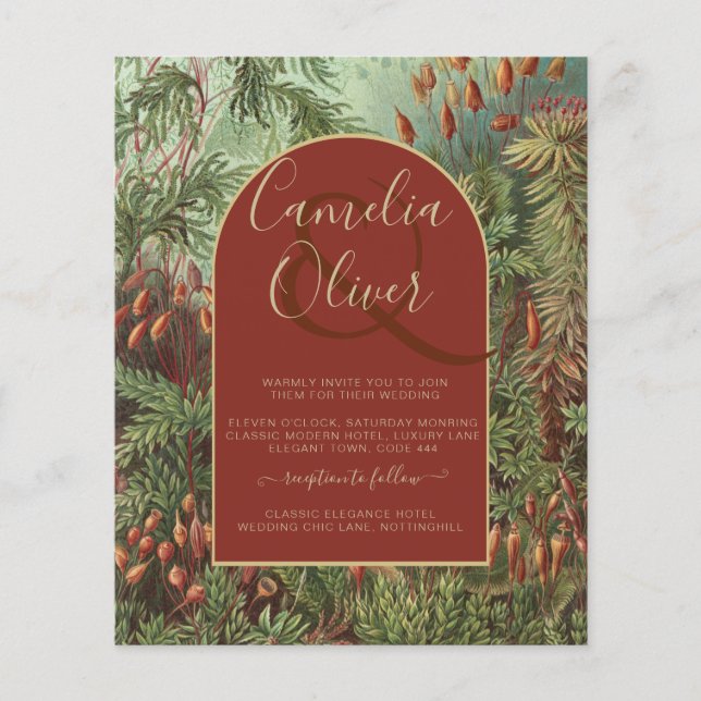 Flyer Vintage Botanical Terracotta Florals Arch WEDDING (Frente)