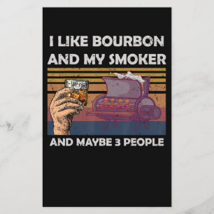 Flyer Vintage Eu Gosto De Bourbon Meu Fumador Três Pess