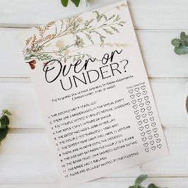 Flyer Vintage Floral Minúsculo Jogo Acima ou Abaixo