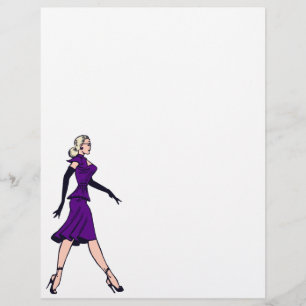 Flyer Vintage Glamor Girl, Retro Blonar Secretary