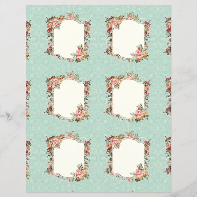 Flyer Vintage Rosa Barroco Elegante para Presentes Brida (Frente)