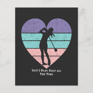 Flyer vintage sim eu jogo golfe o tempo todo dizendo asp